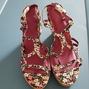 very cute floral wedges